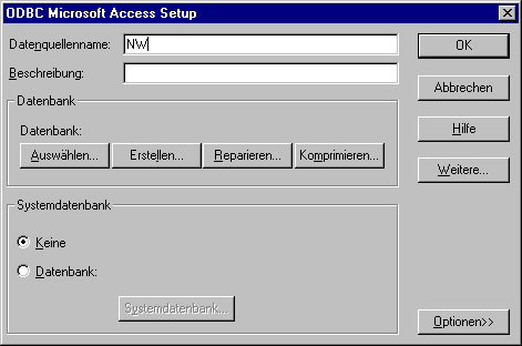 ODBC Microsoft Access Setup