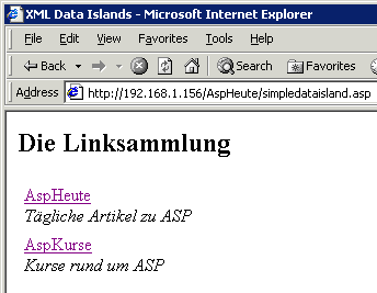 Einfaches XML Data Island
